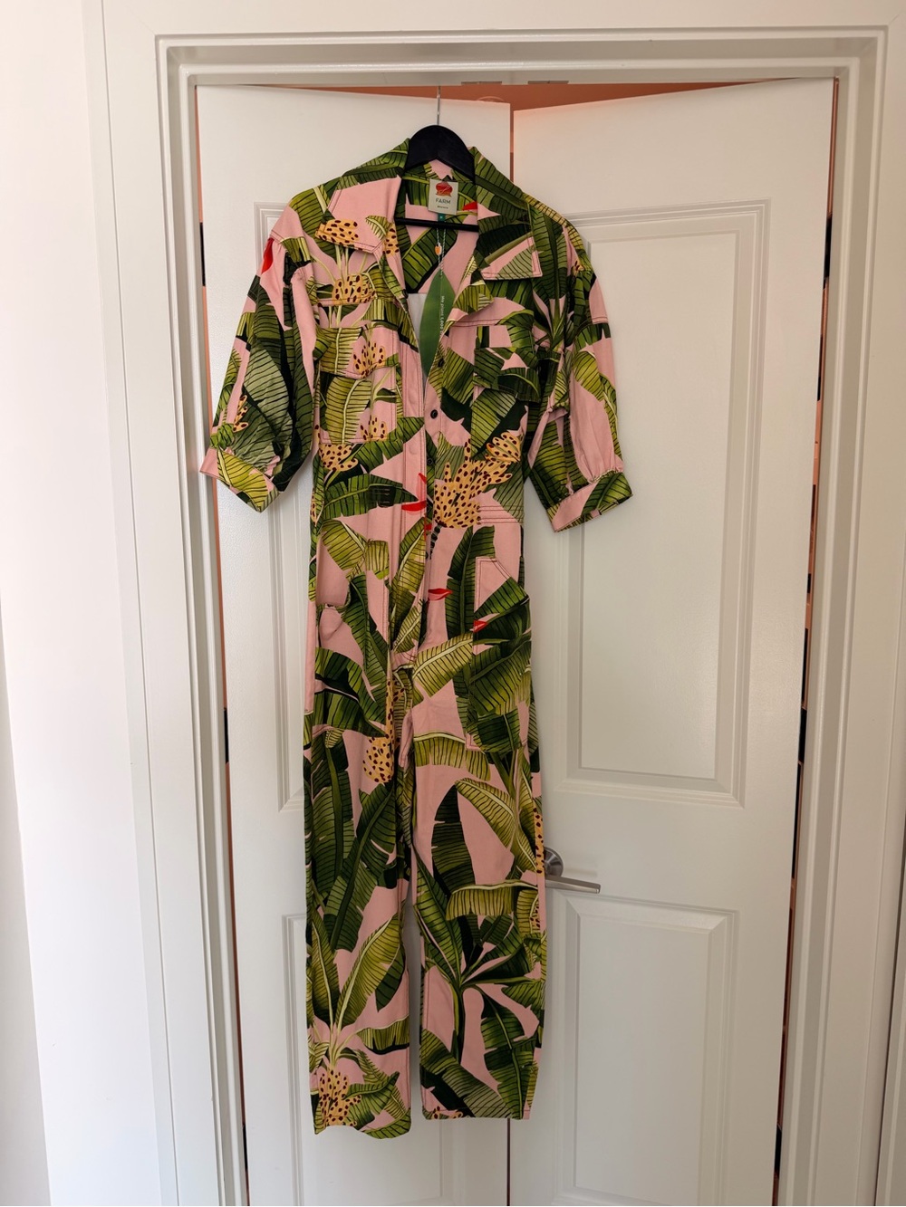 FARM Rio Pink Banana Leaves Jumpsuit - Picture 4 of 4